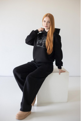 Теплі жіночі штани Baggy із триниткового футера з начосом
