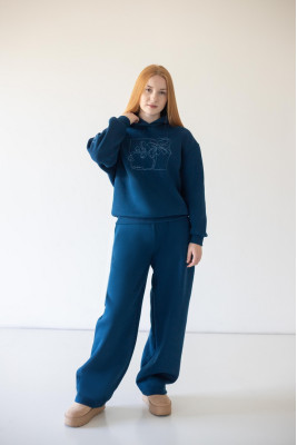 Теплі жіночі штани Baggy із триниткового футера з начосом