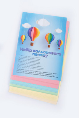 Папір, А4, 80 г/м2, 100 аркушів, мікс пастель