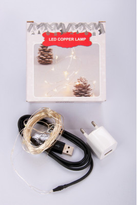 Гірлянда-роса 100 LED 10м USB, мульті (статичний)