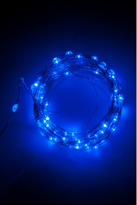 Гірлянда-роса 100 LED 10 м USB, синій (статичний)