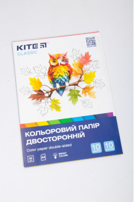 Папір кольоровий, А5, 10 листів, 10 кольорів, 80 г/м2, двосторонній