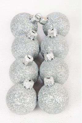 Набір новорічних куль 4 см ( серебро)