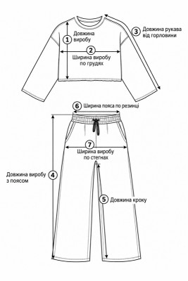 Жіночий теплий костюм із тринитки з начосом — світшот і широкі штани палаццо