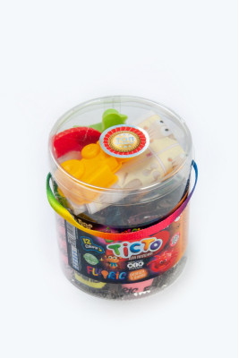 Тісто для ліпки, 12 кольорів, з формочками, в тубі 9х10,5 см, "Fluoric", Danko Toys