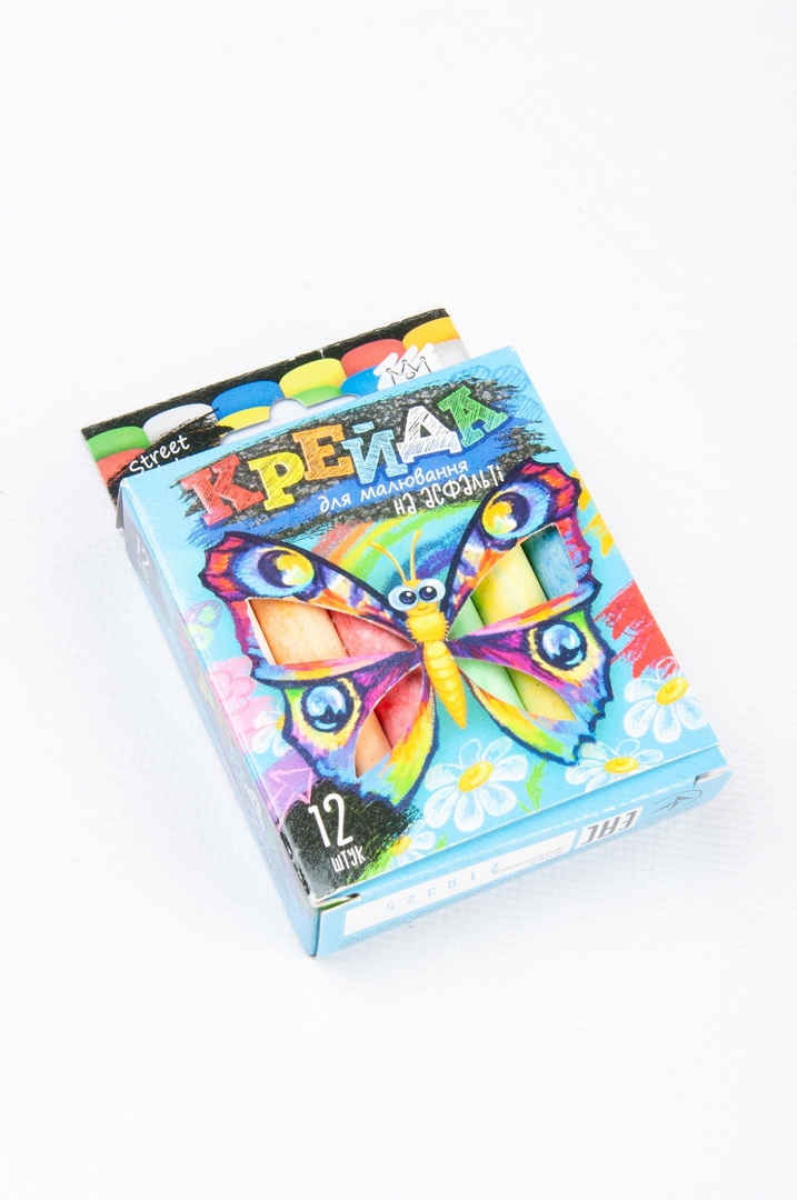 Крейда кольорова, 12 штук, 6 кольорів, Danko Toys