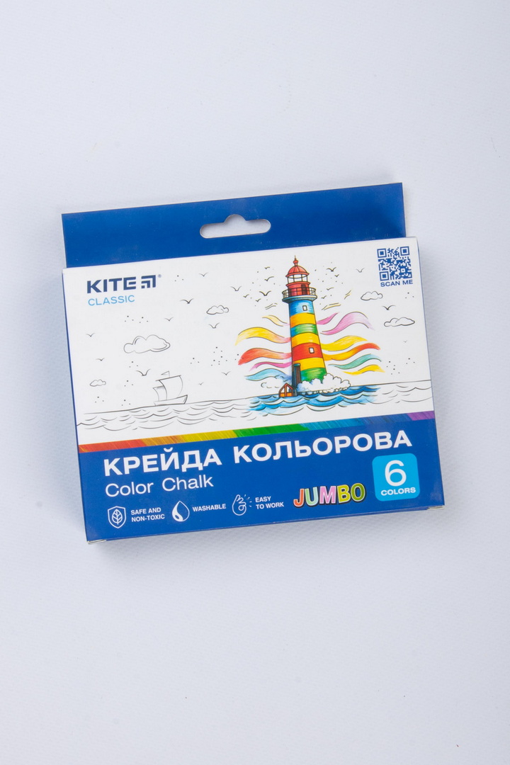 Крейда кольорова, 6 кольорів, KITE 