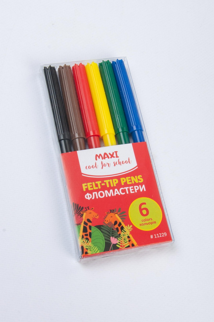 Фломастери 6 кольорів 